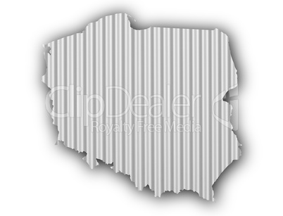 Karte von Polen auf Wellblech
