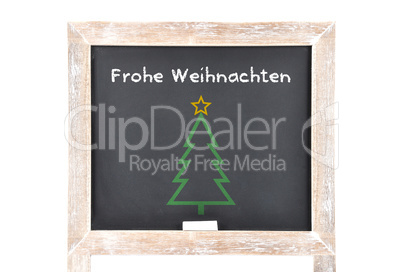 Weihnachtswünsche auf Schultafel