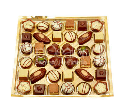 variety of chocolates in box