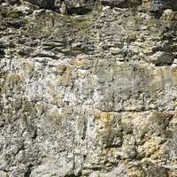 Geological section of sedimentary rocks.