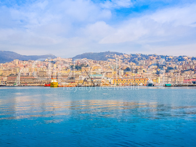 View of Genoa Italy from the sea HDR