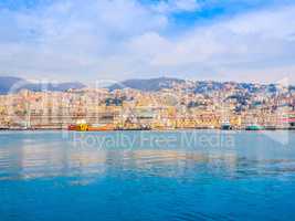 View of Genoa Italy from the sea HDR