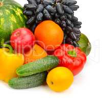 fruits and vegetables isolated on white background