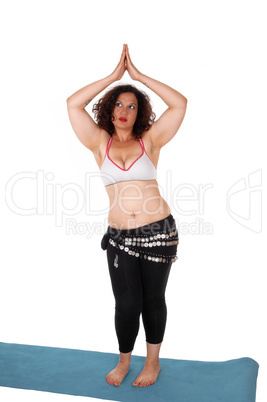 Belly dancing young woman.