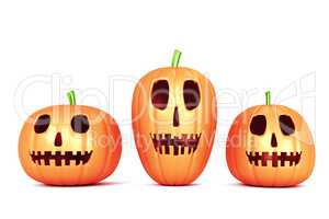 Halloween pumpkins, 3d illustration