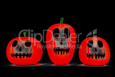 Halloween pumpkins, 3d illustration