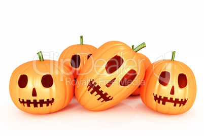 Halloween pumpkins, 3d illustration