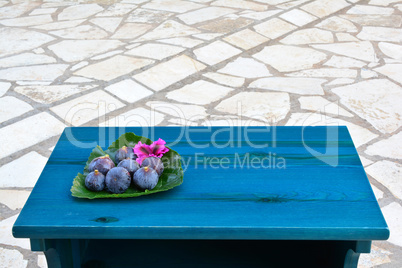 Blue figs served on a table
