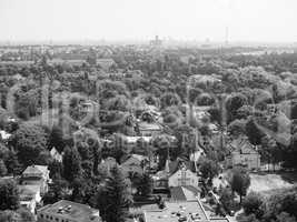 Aerial view of Berlin in black and white