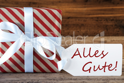 Present With Label, Alles Gute Means Best Wishes