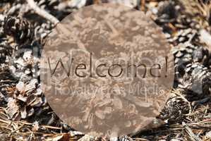 Autumn Greeting Card With Text Welcome