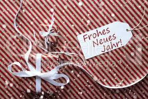 Gifts With Label, Snowflakes, Neues Jahr Means Happy New Year