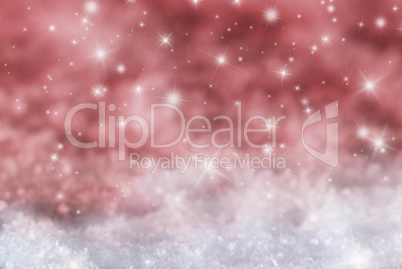 Red Christmas Background With Snow And Stars