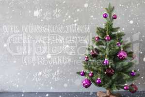 Christmas Tree, Snowflakes, Cement Wall, Jahr Means Year