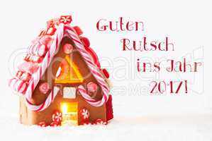 Gingerbread, White Background, Guten Rutsch Means New Year 2017