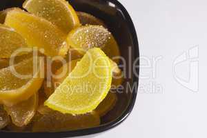 Candy jujube as lemon and orange slices
