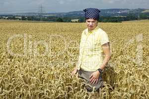 Farmer controlled her wheat field