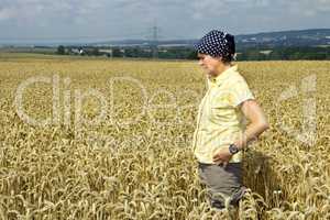 Farmer controlled her wheat field