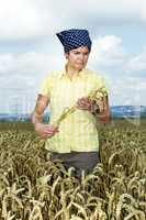 Farmer controlled her wheat field