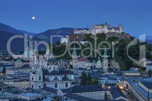 Salzburg city with Hohensalzburg Fortress, Salzburger Land, Austria