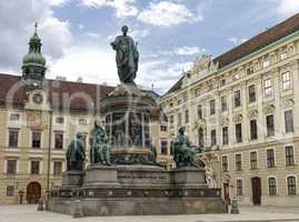 Monument to Emperor Franz I, Innerer Burghof in the Hofburg imperial palace. Vienna, Austria.