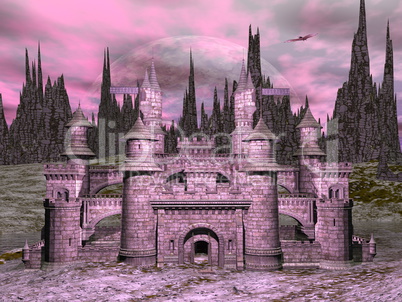 Castle by night - 3D render