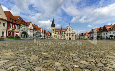 Old town square in Bardejov, Slovakia