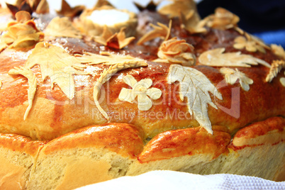 round loaf with floral patern