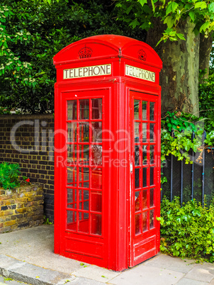 Red phone box in London HDR