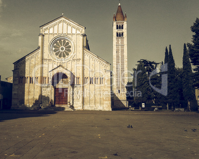 San Zeno basilica in Verona vintage desaturated