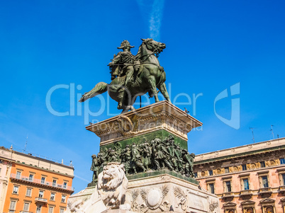 Vittorio Emanuele II monument in Milan HDR