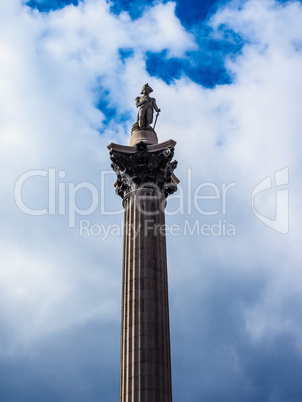 Nelson Column in London HDR