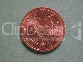 Euro (EUR) coin, currency of European Union (EU)