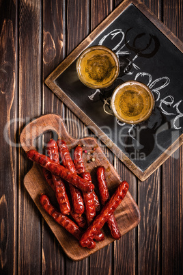 Sausages with beer