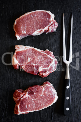 Raw steaks