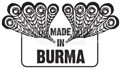 Stamp imprint Made in Burma