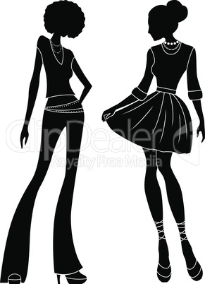 Abstract attractive ladies silhouettes