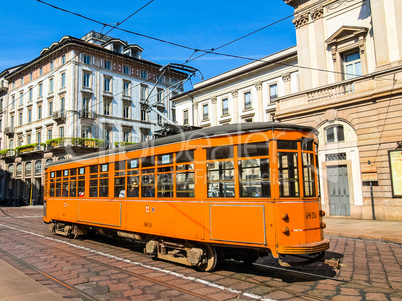Vintage tram, Milan HDR