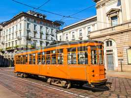 Vintage tram, Milan HDR