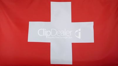 National flag of Switzerland in slow motion
