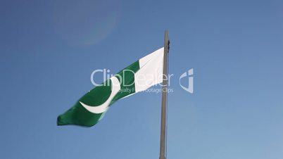 National flag of Pakistan in slow motion