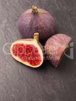 Fresh organic figs on slate