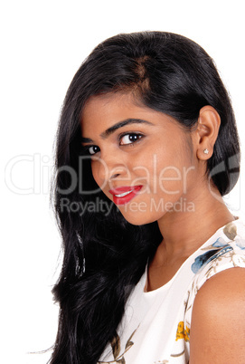 Closeup of beautiful Indian woman.