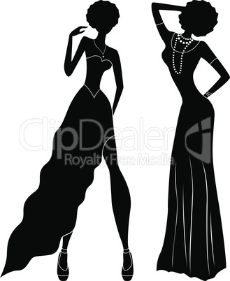 Attractive ladies silhouettes