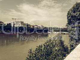 River Adige panorama in Verona vintage desaturated
