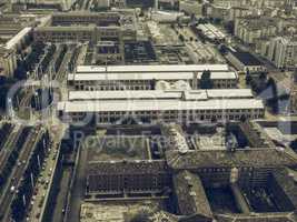 Aerial view of Turin vintage desaturated