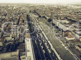 Aerial view of Turin vintage desaturated