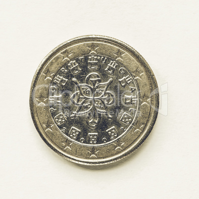 Vintage Portuguese 1 Euro coin