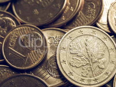 Vintage Euro coins background