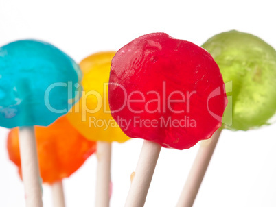 Sweet lollies on white